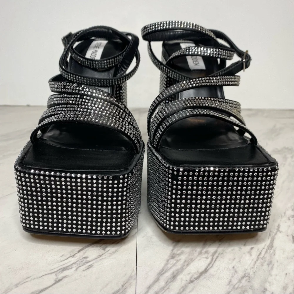 Steve Madden Cocktails Rhinestone Platform Heeled Sandal 7M